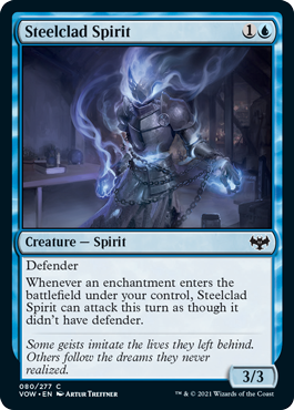 [080]【EN】【FOIL】鋼纏いの霊/Steelclad Spirit【VOW】[C][青]