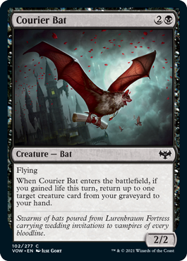 [102]【EN】【FOIL】コウモリの急使/Courier Bat【VOW】[C][黒]