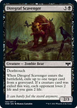 [105]【EN】【FOIL】戦墓の死体あさり/Diregraf Scavenger【VOW】[C][黒]
