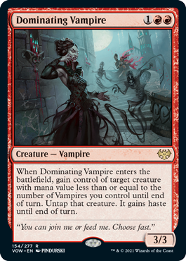 [154]【EN】【FOIL】威圧する吸血鬼/Dominating Vampire【VOW】[R][赤]