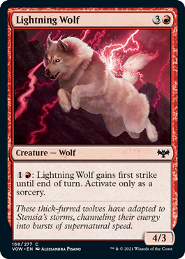 [168]【EN】【FOIL】稲妻狼/Lightning Wolf【VOW】[C][赤]