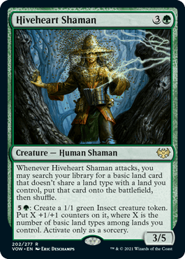 [202]【EN】【FOIL】巣心のシャーマン/Hiveheart Shaman【VOW】[R][緑]