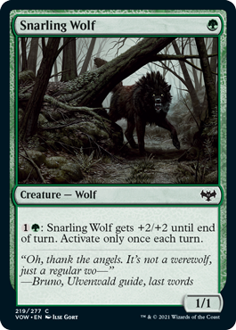 [219]【EN】【FOIL】うなる狼/Snarling Wolf【VOW】[C][緑]
