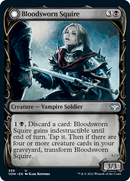 [289]【EN】■ショーケース■血誓いの従士/Bloodsworn Squire【VOW】[U][黒]