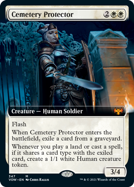 [347]【EN】【FOIL】■拡張アート■墓所の守護者/Cemetery Protector【VOW】[M][白]