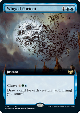 [365]【EN】【FOIL】■拡張アート■有翼の先触れ/Winged Portent【VOW】[R][青]