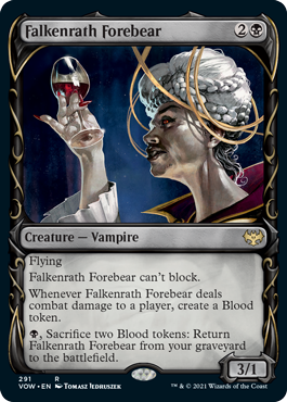 [291]【EN】【FOIL】■ショーケース■ファルケンラスの先祖/Falkenrath Forebear【VOW】[R][黒]
