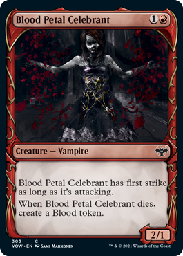 [303]【EN】【FOIL】■ショーケース■血花の祝賀者/Blood Petal Celebrant【VOW】[C][赤]