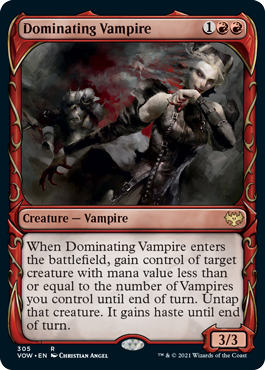 [305]【EN】【FOIL】■ショーケース■威圧する吸血鬼/Dominating Vampire【VOW】[R][赤]