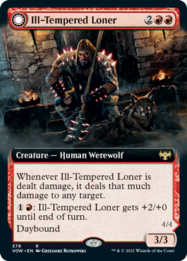 [378]【EN】【FOIL】■拡張アート■不機嫌な一匹狼/Ill-Tempered Loner【VOW】[R][赤]