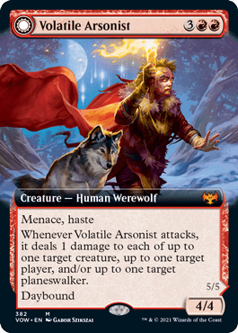 [382]【EN】【FOIL】■拡張アート■移り気な放火魔/Volatile Arsonist【VOW】[R][赤]