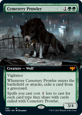 [385]【EN】【FOIL】■拡張アート■墓所のうろつくもの/Cemetery Prowler【VOW】[M][緑]