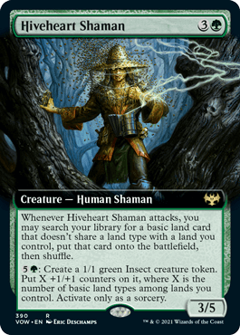 [390]【EN】【FOIL】■拡張アート■巣心のシャーマン/Hiveheart Shaman【VOW】[R][緑]
