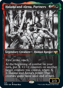 [325]【EN】【FOIL】■ショーケース■結ばれた者、ハラナとアレイナ/Halana and Alena, Partners【VOW】[R][多色]