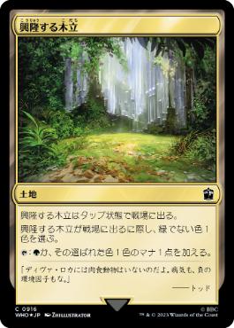 [916]【JP】【サージFOIL】興隆する木立/Thriving Grove【WHO】[C][土地]