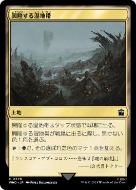 [328]【JP】【FOIL】興隆する湿地帯/Thriving Moor【WHO】[C][土地]