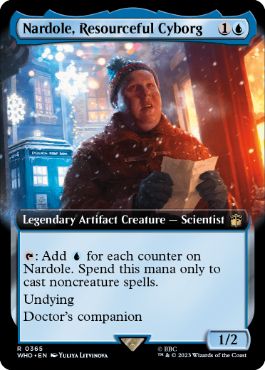 [365]【EN】【FOIL】■拡張アート■気立ての良いサイボーグ、ナードル/Nardole, Resourceful Cyborg【WHO】[R][青]