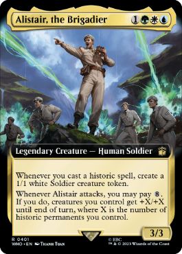 [401]【EN】【FOIL】■拡張アート■アリステア准将/Alistair, the Brigadier【WHO】[R][多色]