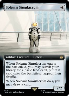 [1071]【EN】【サージFOIL】■拡張アート■真面目な身代わり/Solemn Simulacrum【WHO】[R][茶]