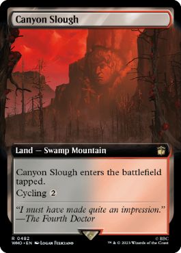 [482]【EN】【FOIL】■拡張アート■泥濘の峡谷/Canyon Slough【WHO】[R][土地]