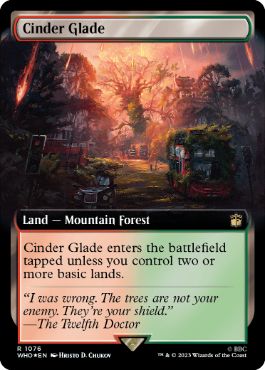 [1076]【EN】【サージFOIL】■拡張アート■燃えがらの林間地/Cinder Glade【WHO】[R][土地]