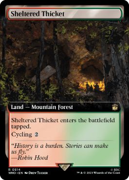 [514]【EN】【FOIL】■拡張アート■隠れた茂み/Sheltered Thicket【WHO】[R][土地]
