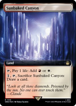 [1110]【EN】【サージFOIL】■拡張アート■灼陽大峡谷/Sunbaked Canyon【WHO】[R][土地]