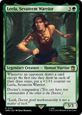 [107]【EN】【FOIL】サバティームの戦士、リーラ/Leela, Sevateem Warrior【WHO】[R][緑]