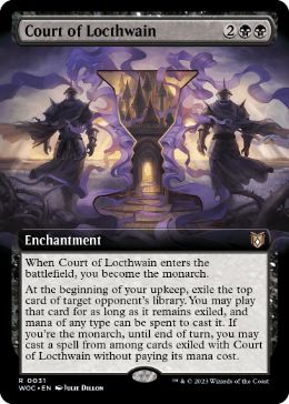 [031]【EN】【FOIL】■拡張アート■ロークスワインの宮廷/Court of Locthwain【WOC】[R][黒]