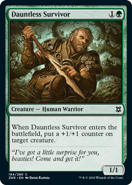 [184]【EN】不屈の生存者/Dauntless Survivor【ZNR】[C][緑]