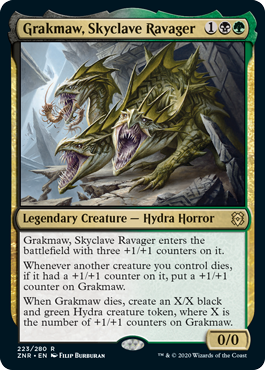 [223]【EN】スカイクレイブの荒廃者、グラークマウ/Grakmaw, Skyclave Ravager【ZNR】[R][多色]