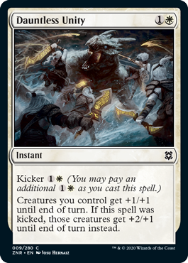 [009]【EN】【FOIL】不屈の団結/Dauntless Unity【ZNR】[C][白]