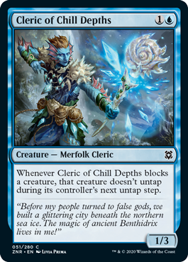 [051]【EN】【FOIL】冷たき深淵の僧侶/Cleric of Chill Depths【ZNR】[C][青]