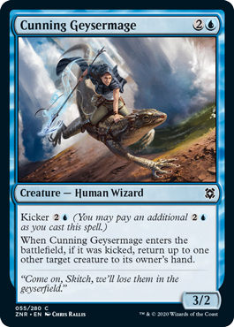 [055]【EN】【FOIL】狡猾な泉魔道士/Cunning Geysermage【ZNR】[C][青]