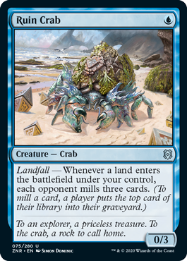 [075]【EN】【FOIL】遺跡ガニ/Ruin Crab【ZNR】[U][青]