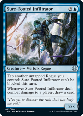 [083]【EN】【FOIL】確実な潜入者/Sure-Footed Infiltrator【ZNR】[U][青]
