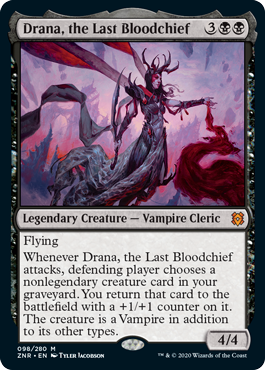 [098]【EN】【FOIL】最後の血の長、ドラーナ/Drana, the Last Bloodchief【ZNR】[M][黒]