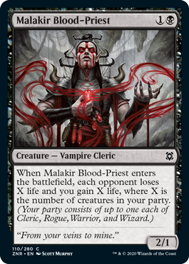 [110]【EN】【FOIL】マラキールの血僧侶/Malakir Blood-Priest【ZNR】[C][黒]