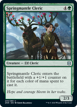 [205]【EN】【FOIL】春衣の僧侶/Springmantle Cleric【ZNR】[U][緑]