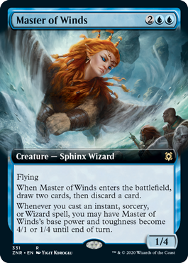 [331]【EN】【FOIL】■拡張アート■風の達人/Master of Winds【ZNR】[R][青]