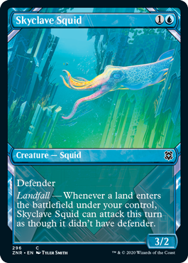 [296]【EN】【FOIL】■ショーケース■スカイクレイブのイカ/Skyclave Squid【ZNR】[C][青]