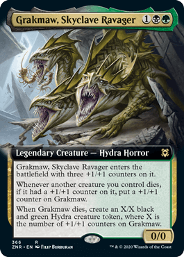 [366]【EN】【FOIL】■拡張アート■スカイクレイブの荒廃者、グラークマウ/Grakmaw, Skyclave Ravager【ZNR】[R][多色]