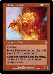 [218]【EN】【FOIL】凶暴な火猫/Savage Firecat【ODY】[R][赤]