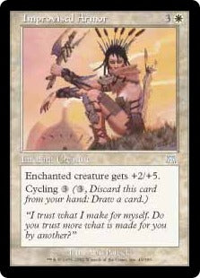 [040]【EN】【FOIL】間に合わせの鎧/Improvised Armor【ONS】[U][白]