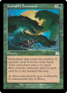 [268]【JP】【FOIL】カマールの召喚術/Kamahl's Summons【ONS】[U][緑]
