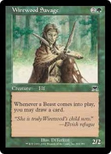 [304]【JP】【FOIL】ワイアウッドの野人/Wirewood Savage【ONS】[C][緑]