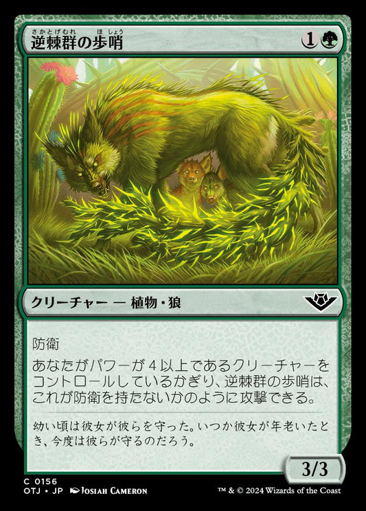 [156]【JP】【FOIL】逆棘群の歩哨/Bristlepack Sentry【OTJ】[C][緑]