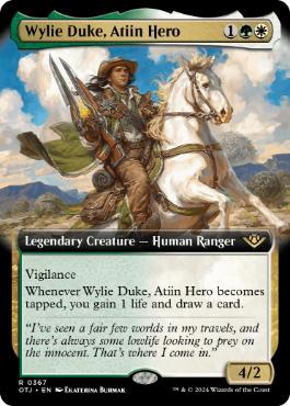 [367]【EN】【FOIL】■拡張アート■アティインの英雄、ワイリー・デューク/Wylie Duke, Atiin Hero【OTJ】[R][多色]