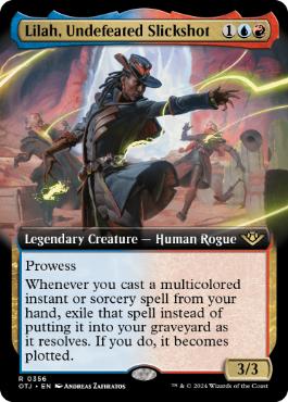 [356]【EN】【FOIL】■拡張アート■負け知らずの精鋭射手、リラー/Lilah, Undefeated Slickshot【OTJ】[R][多色]