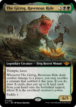 [352]【EN】【FOIL】■拡張アート■貪欲な乗りもの、ギトラグ/The Gitrog, Ravenous Ride【OTJ】[M][多色]